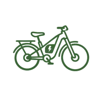 Bicicletta elettrica stilizzata verde